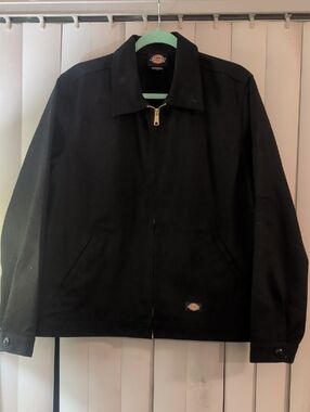 Men's LG Dickies Edison Black Zip-Front Work Jacket